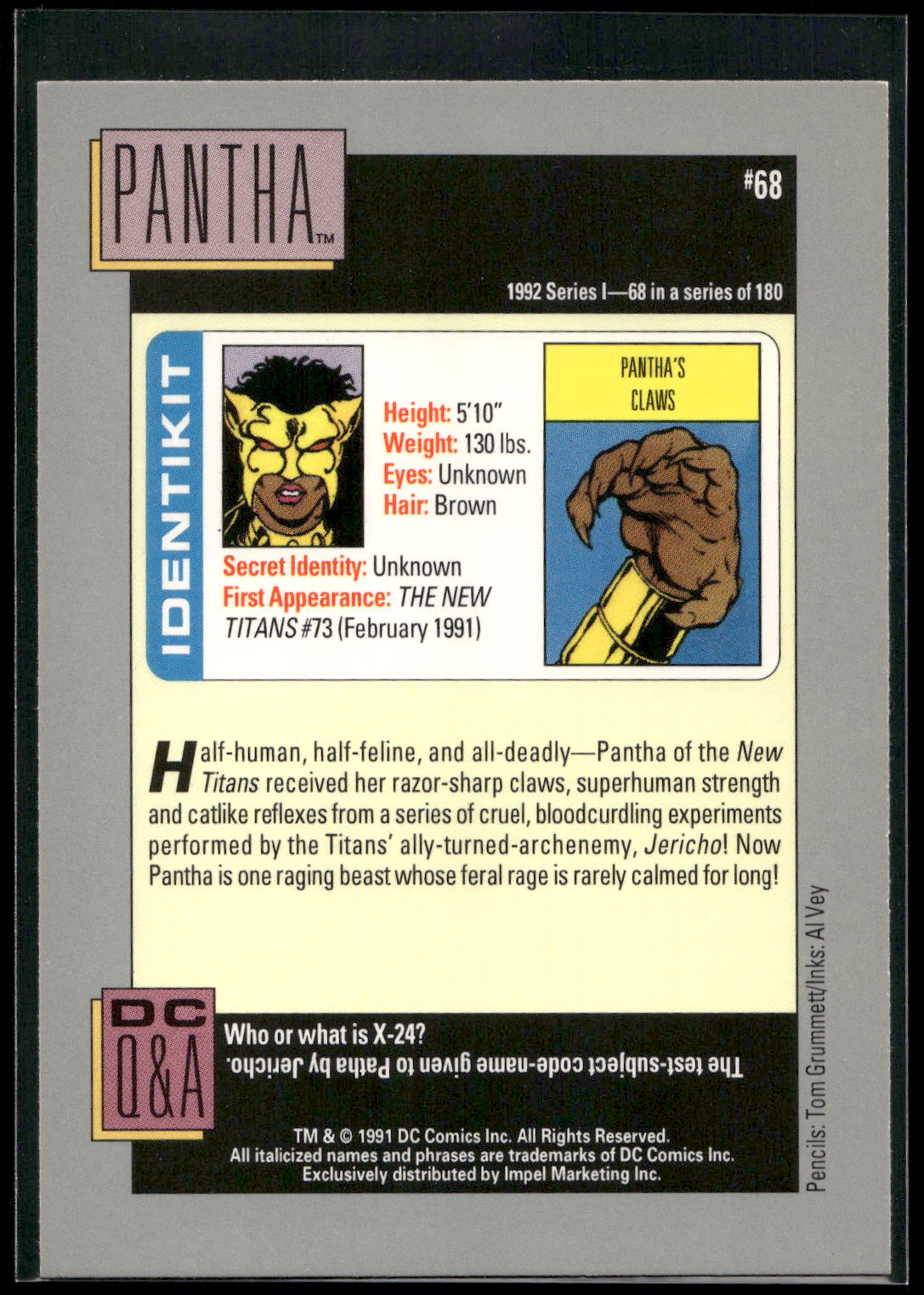1992 Impel DC Cosmic #68 Pantha