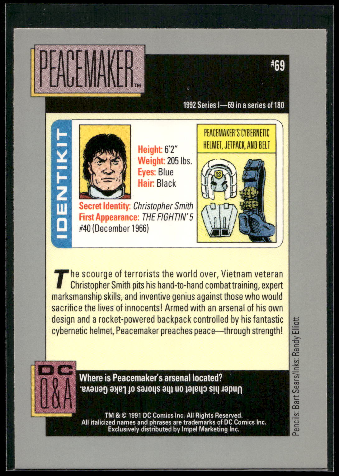 1992 Impel DC Cosmic #69 Peacemaker