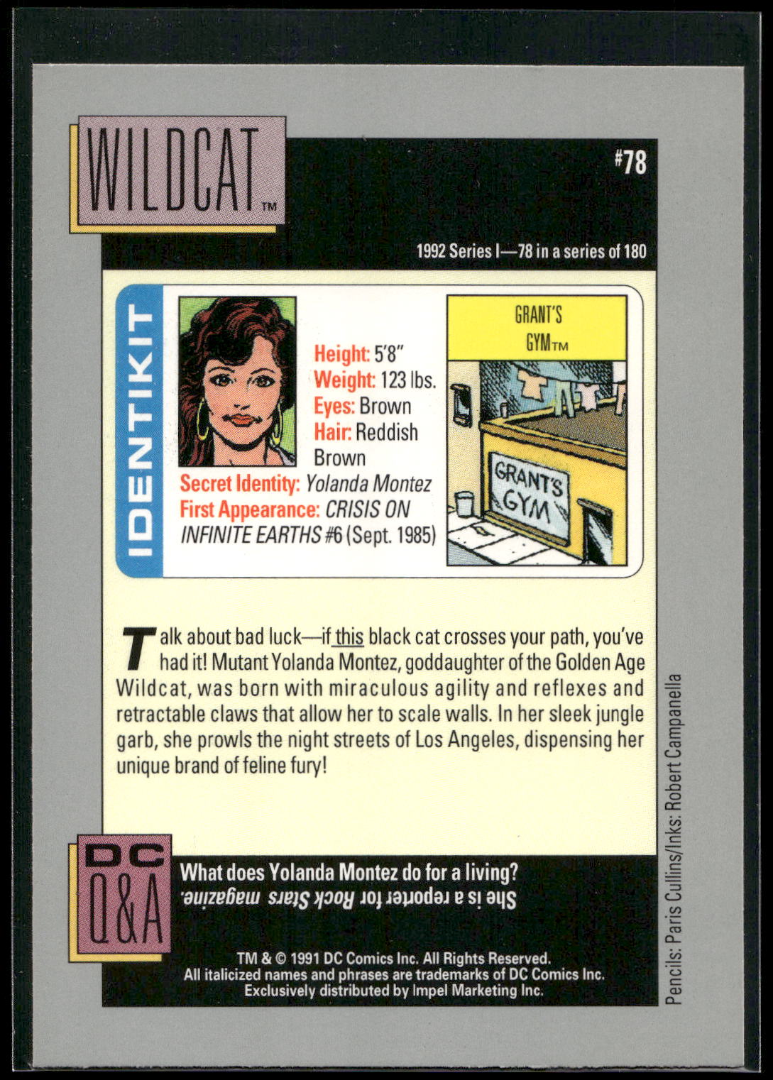 1992 Impel DC Cosmic #78 Wildcat
