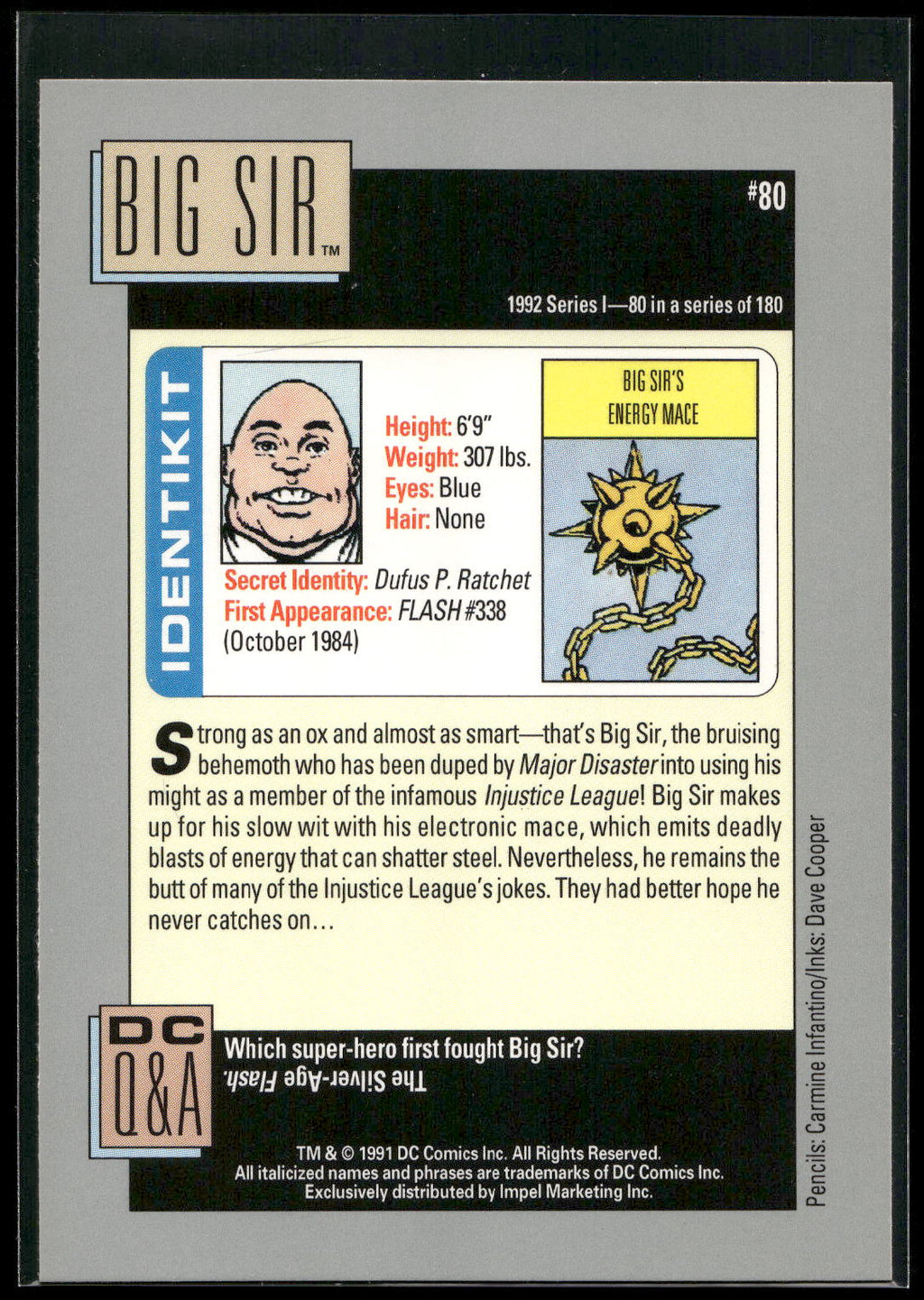 1992 Impel DC Cosmic #80 Big Sir