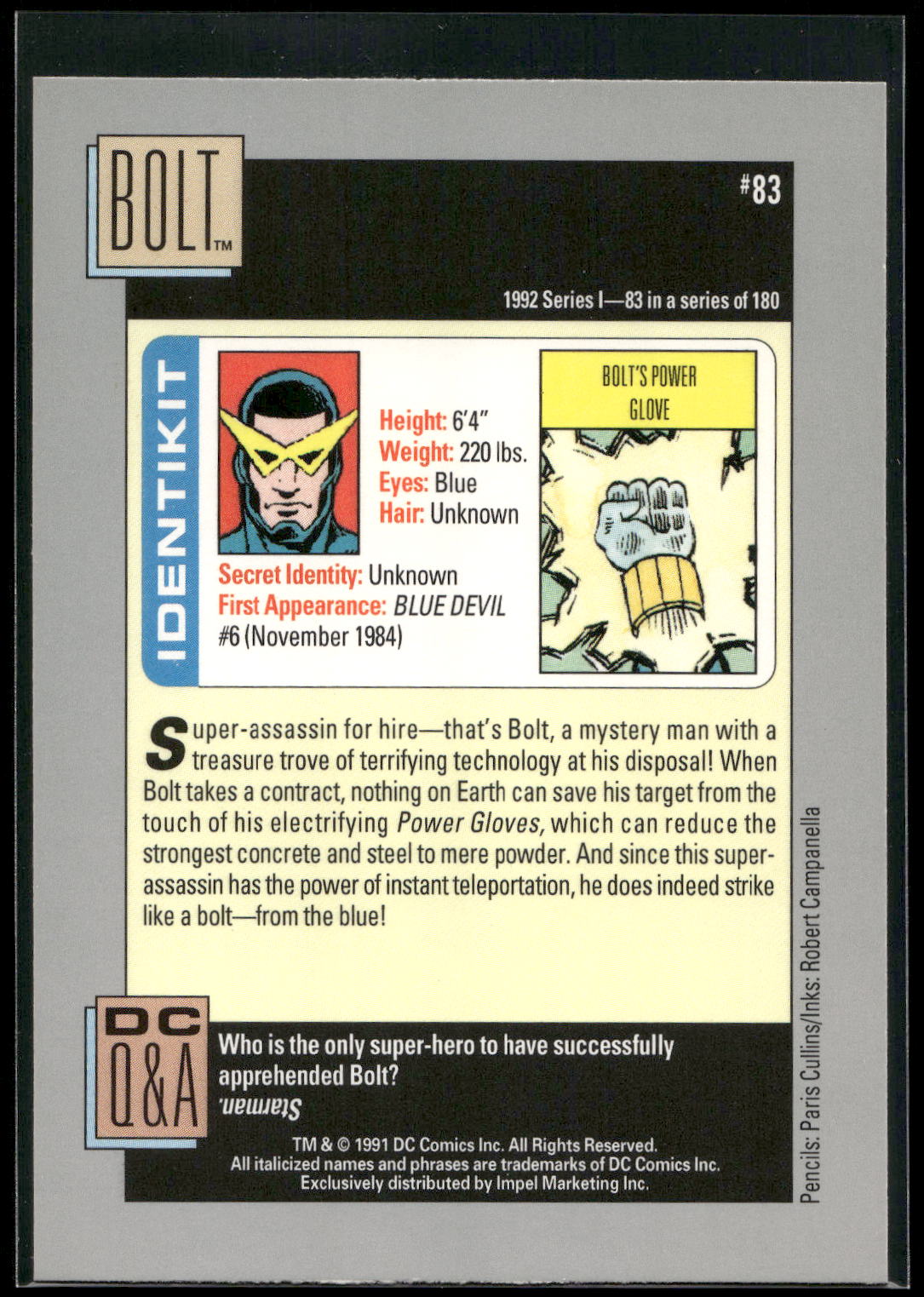 1992 Impel DC Cosmic #83 Bolt