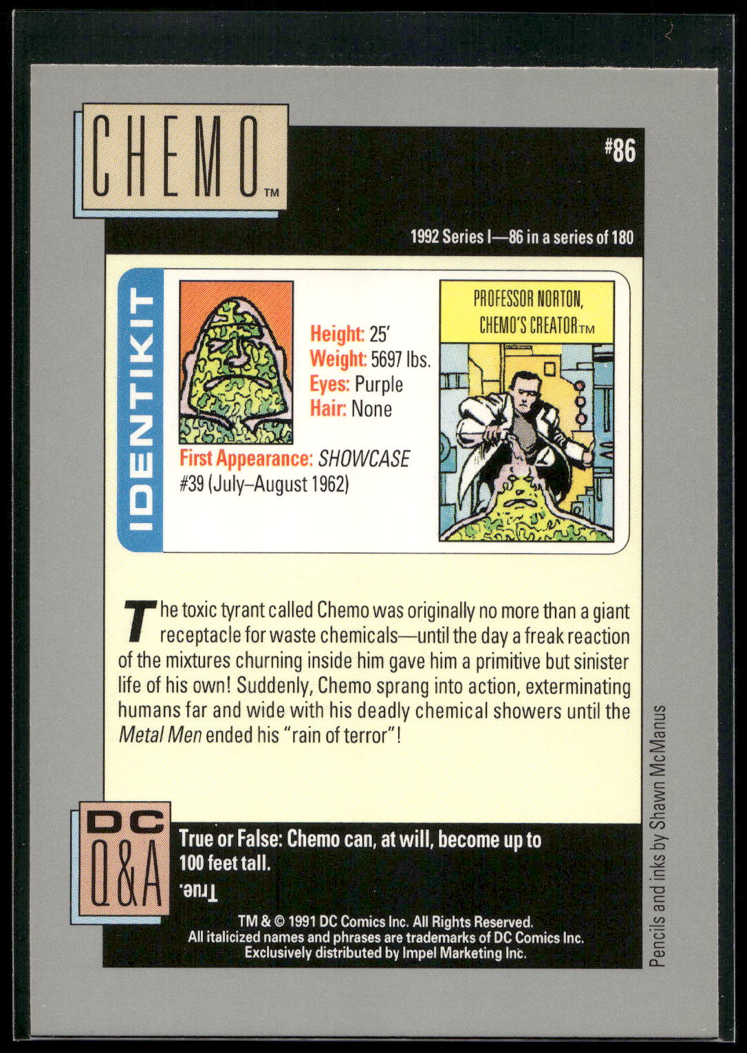 1992 Impel DC Cosmic #86 Chemo