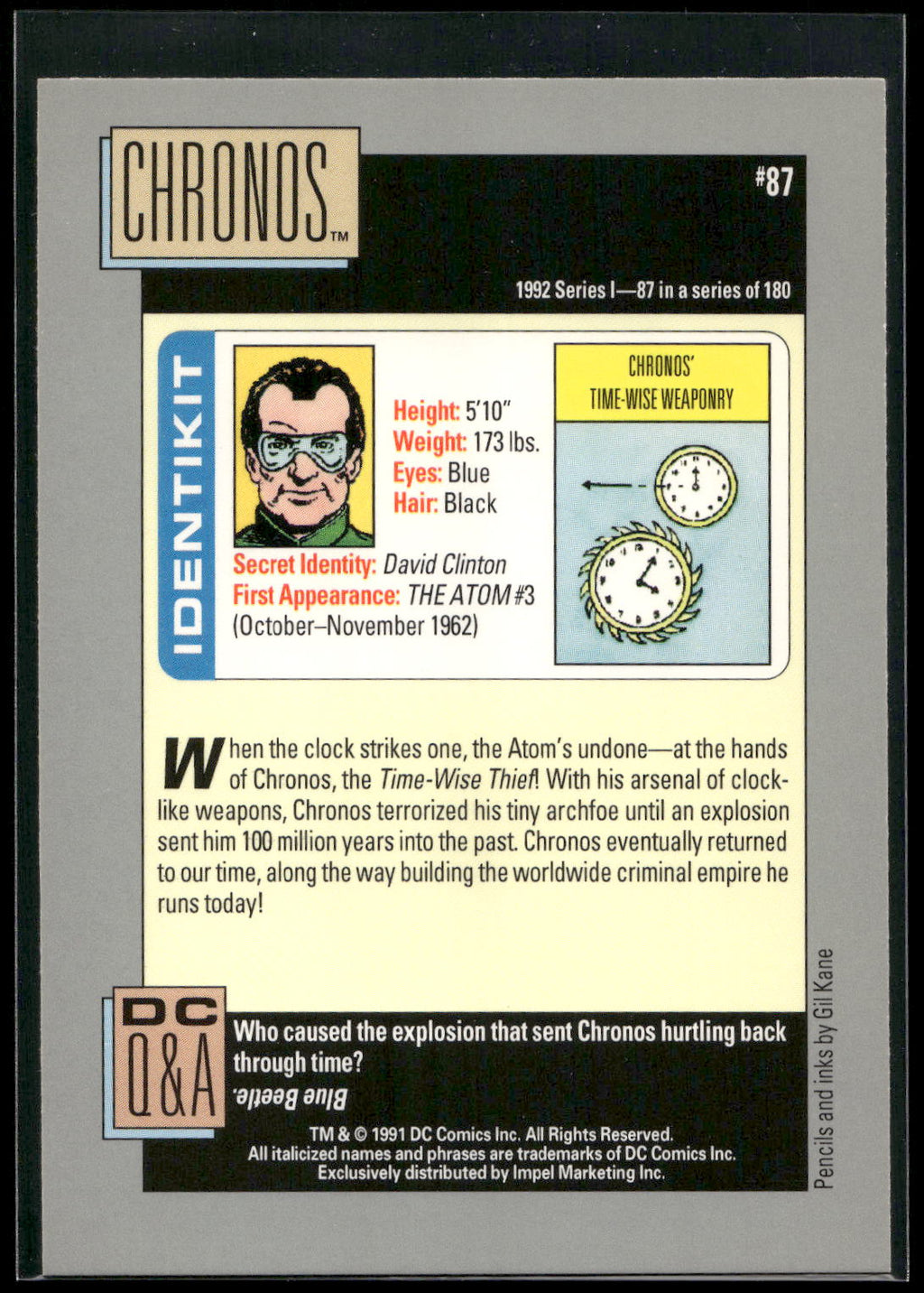 1992 Impel DC Cosmic #87 Chronos