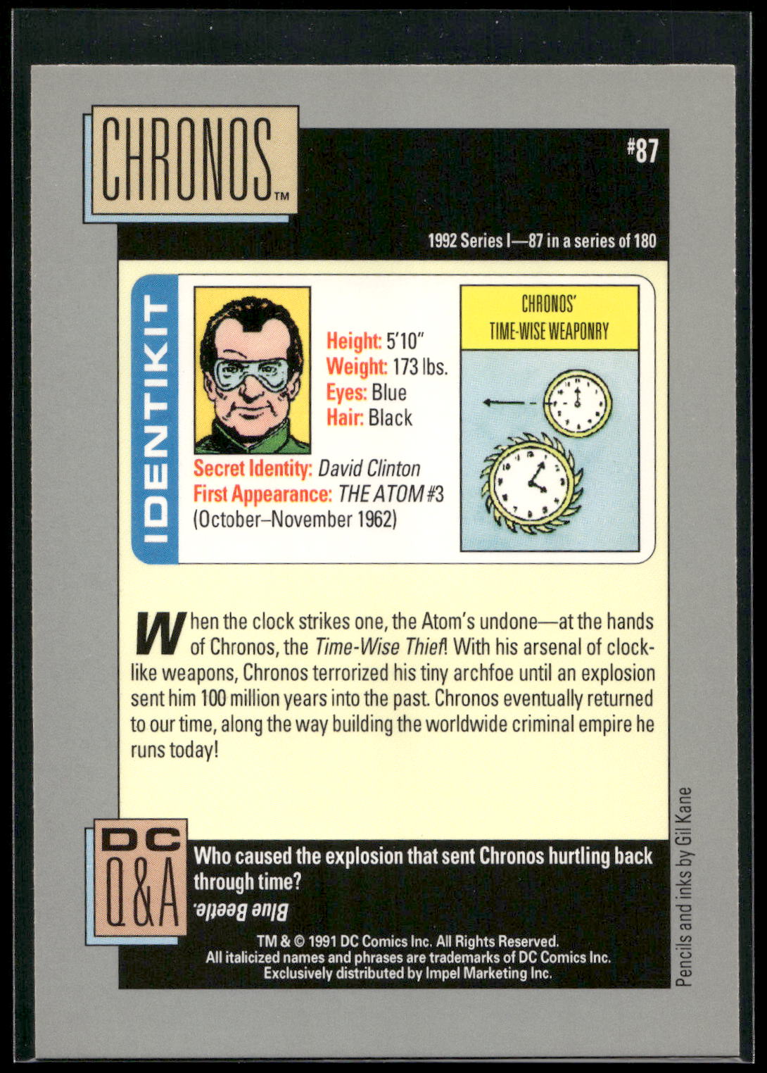 1992 Impel DC Cosmic #87 Chronos