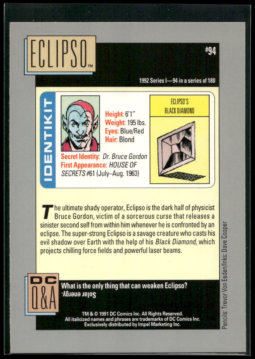 1992 Impel DC Cosmic #94 Eclipso