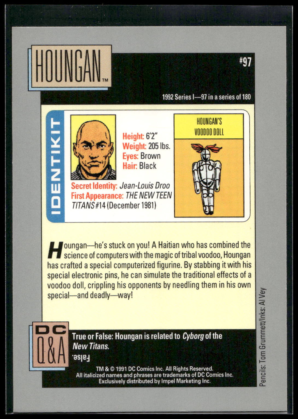 1992 Impel DC Cosmic #97 Houngan