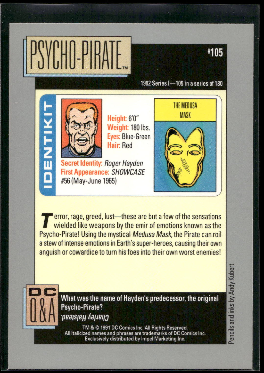 1992 Impel DC Cosmic #105 Psycho-Pirate