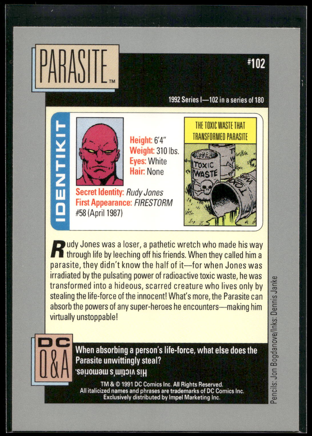 1992 Impel DC Cosmic #102 Parasite