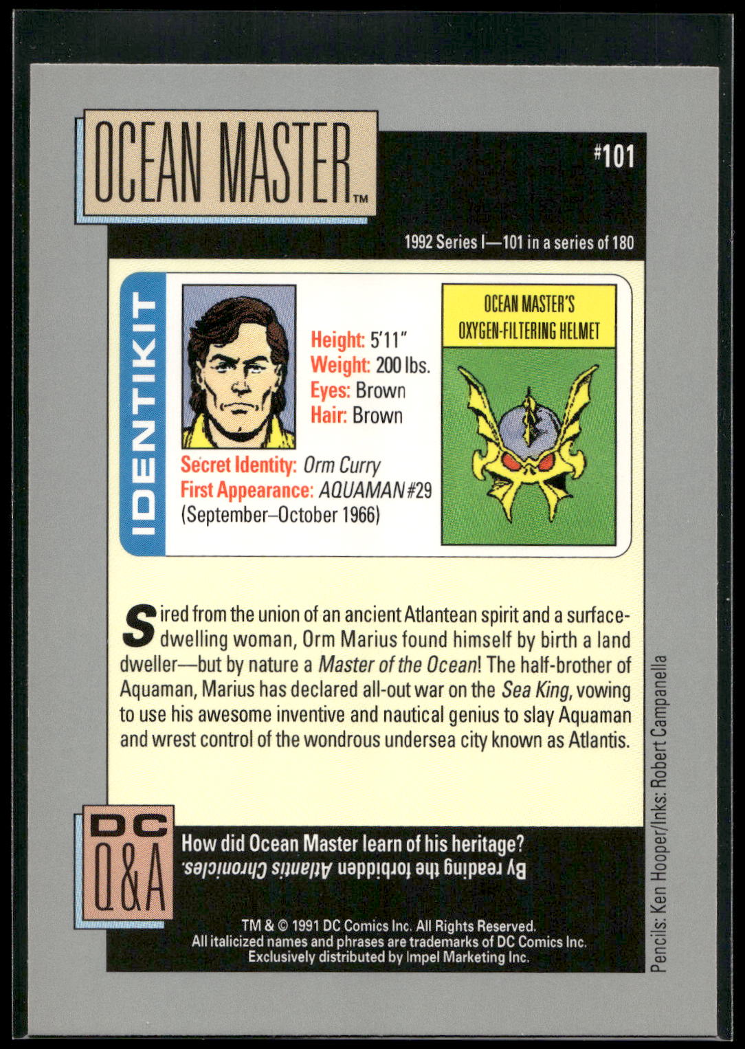 1992 Impel DC Cosmic #101 Ocean Master