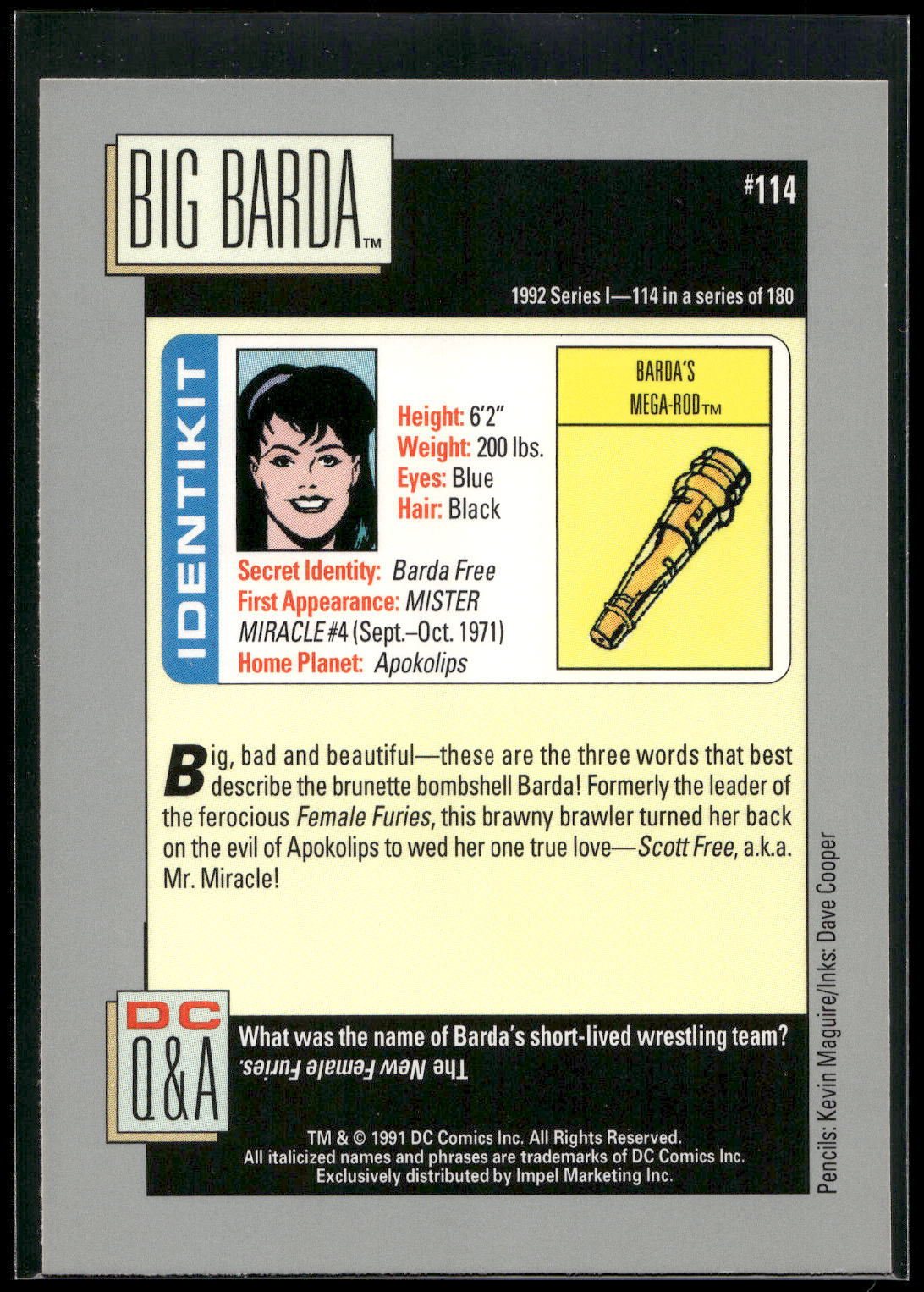 1992 Impel DC Cosmic #114 Big Barda