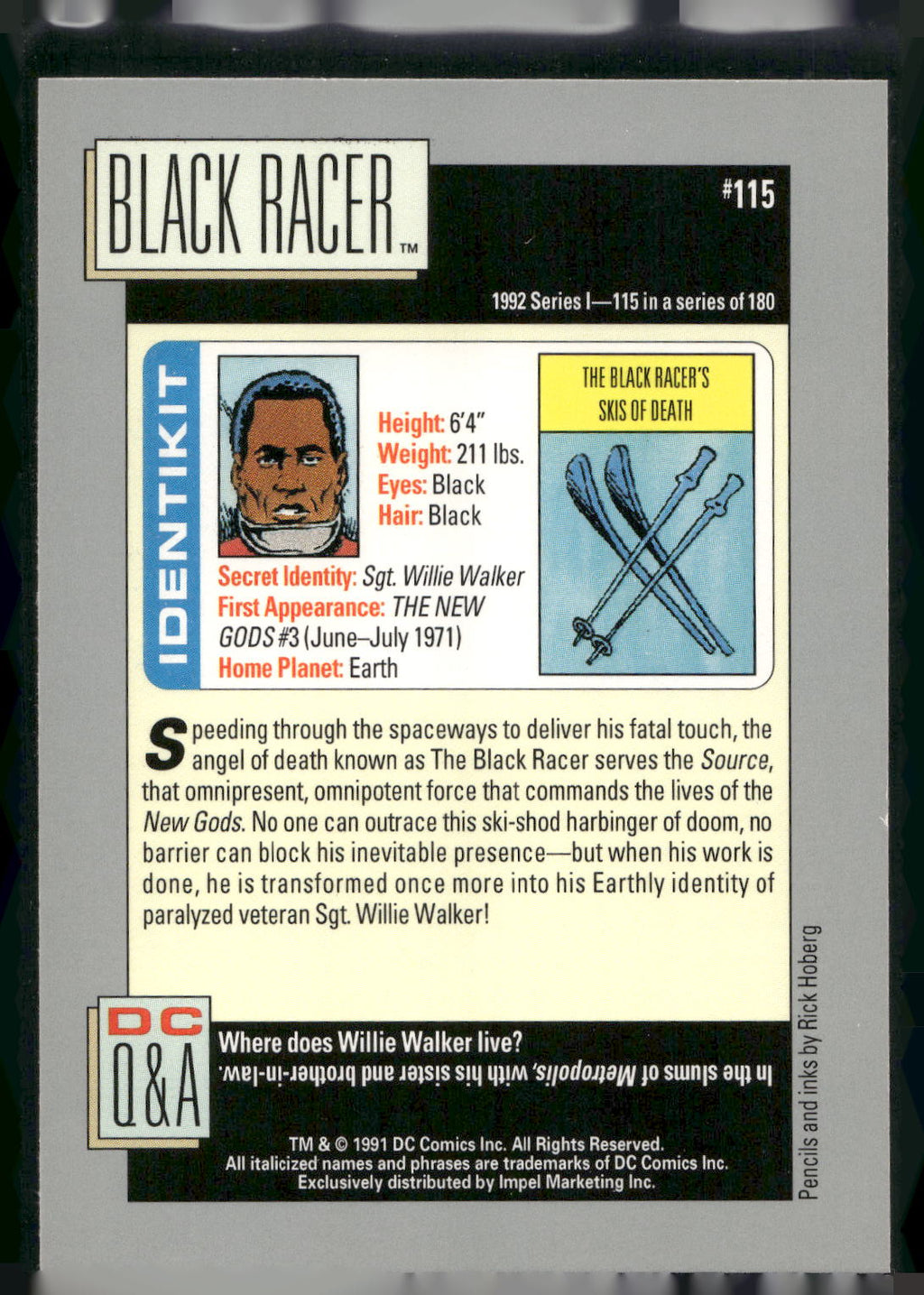 1992 Impel DC Cosmic #115 Black Racer