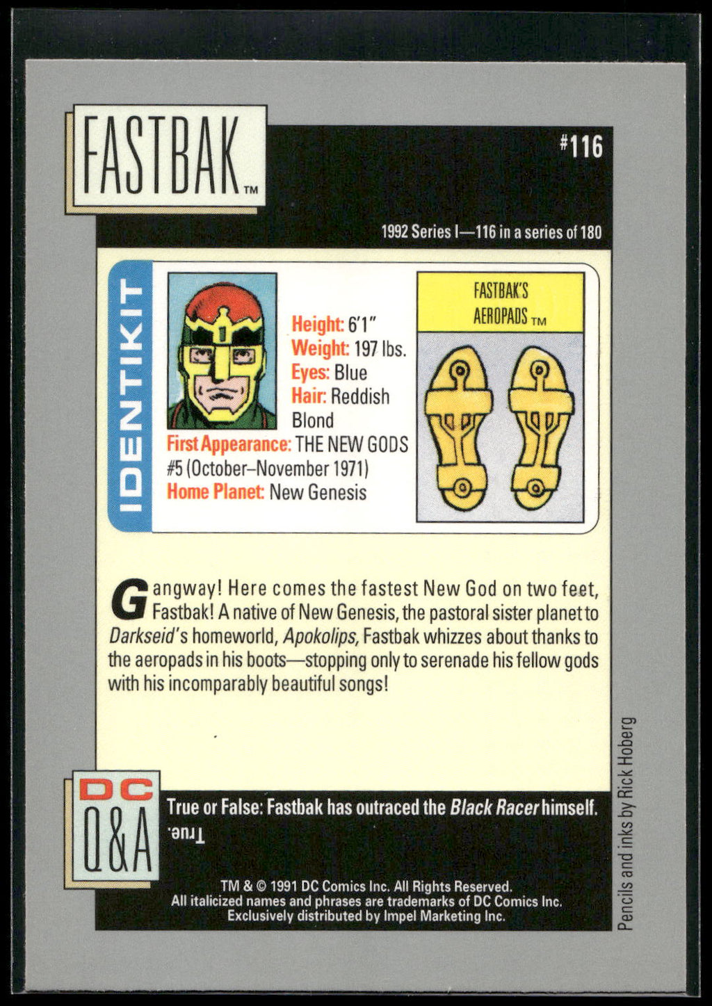 1992 Impel DC Cosmic #116 Fastbak