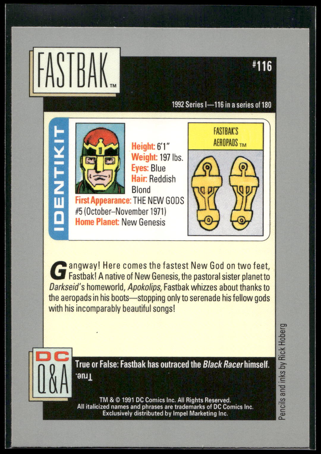1992 Impel DC Cosmic #116 Fastbak