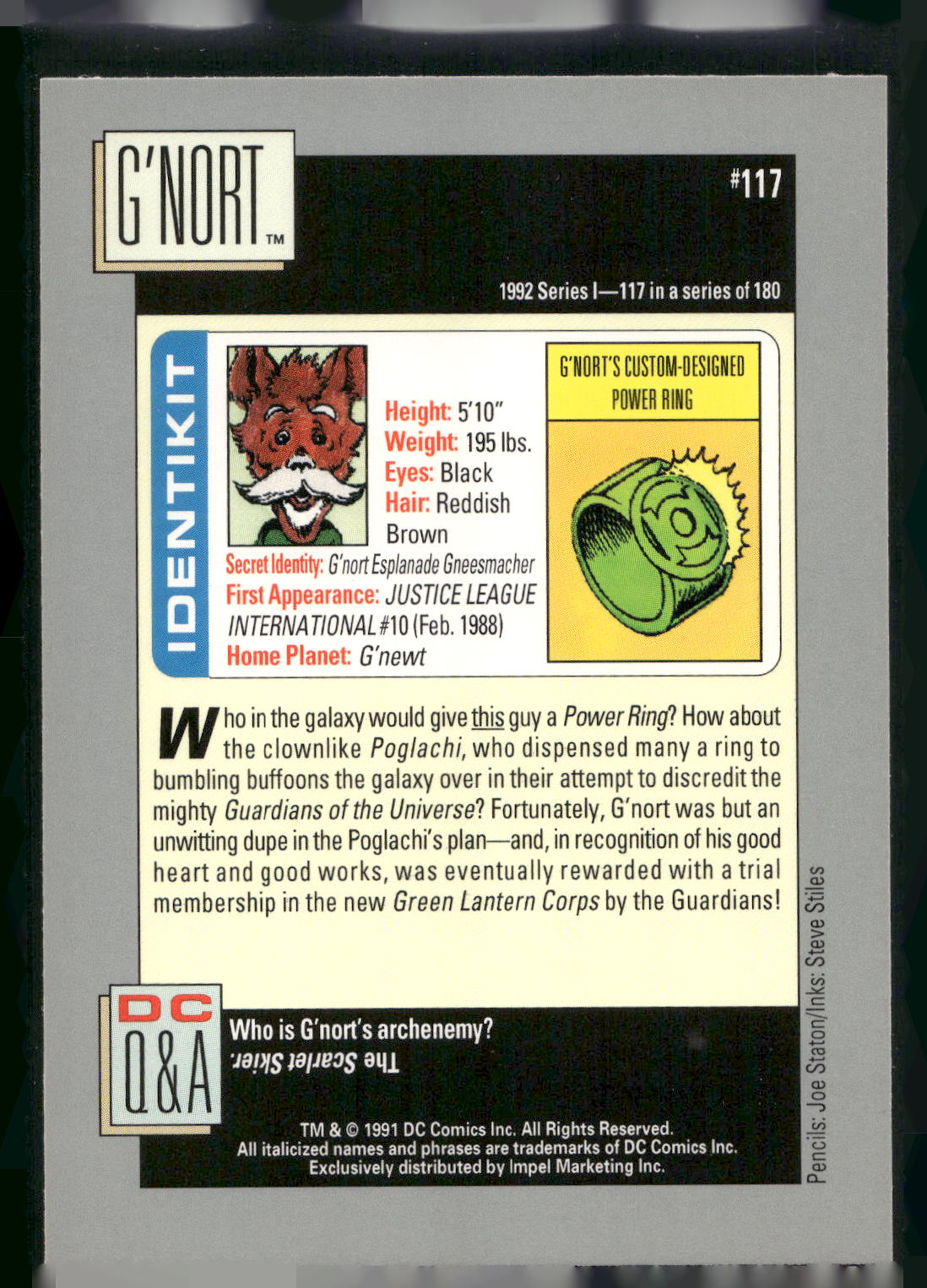 1992 Impel DC Cosmic #117 G'nort