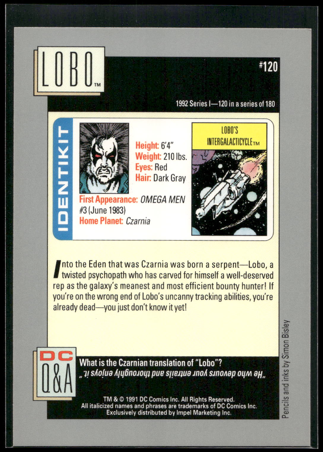 1992 Impel DC Cosmic #120 Lobo