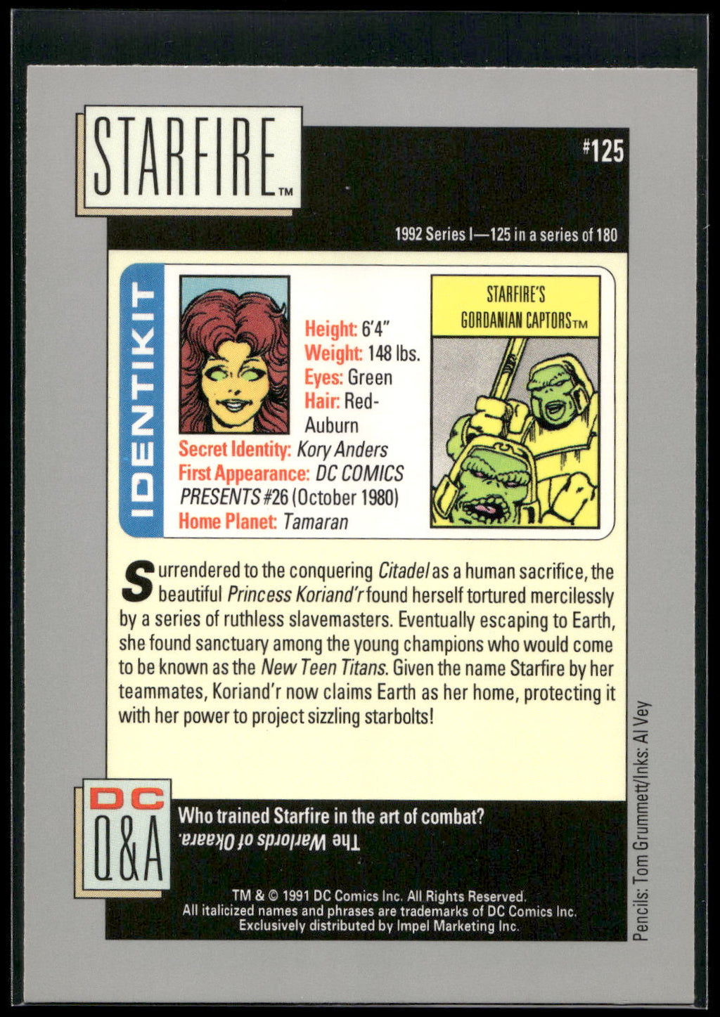 1992 Impel DC Cosmic #125 Starfire