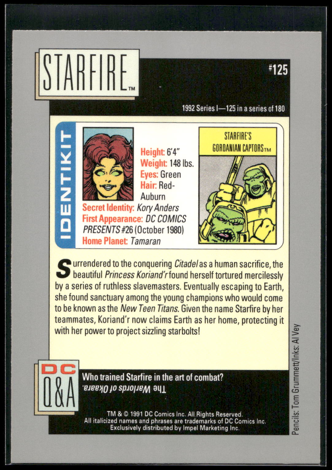 1992 Impel DC Cosmic #125 Starfire