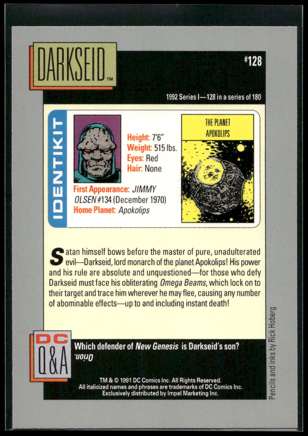 1992 Impel DC Cosmic #128 Darkseid