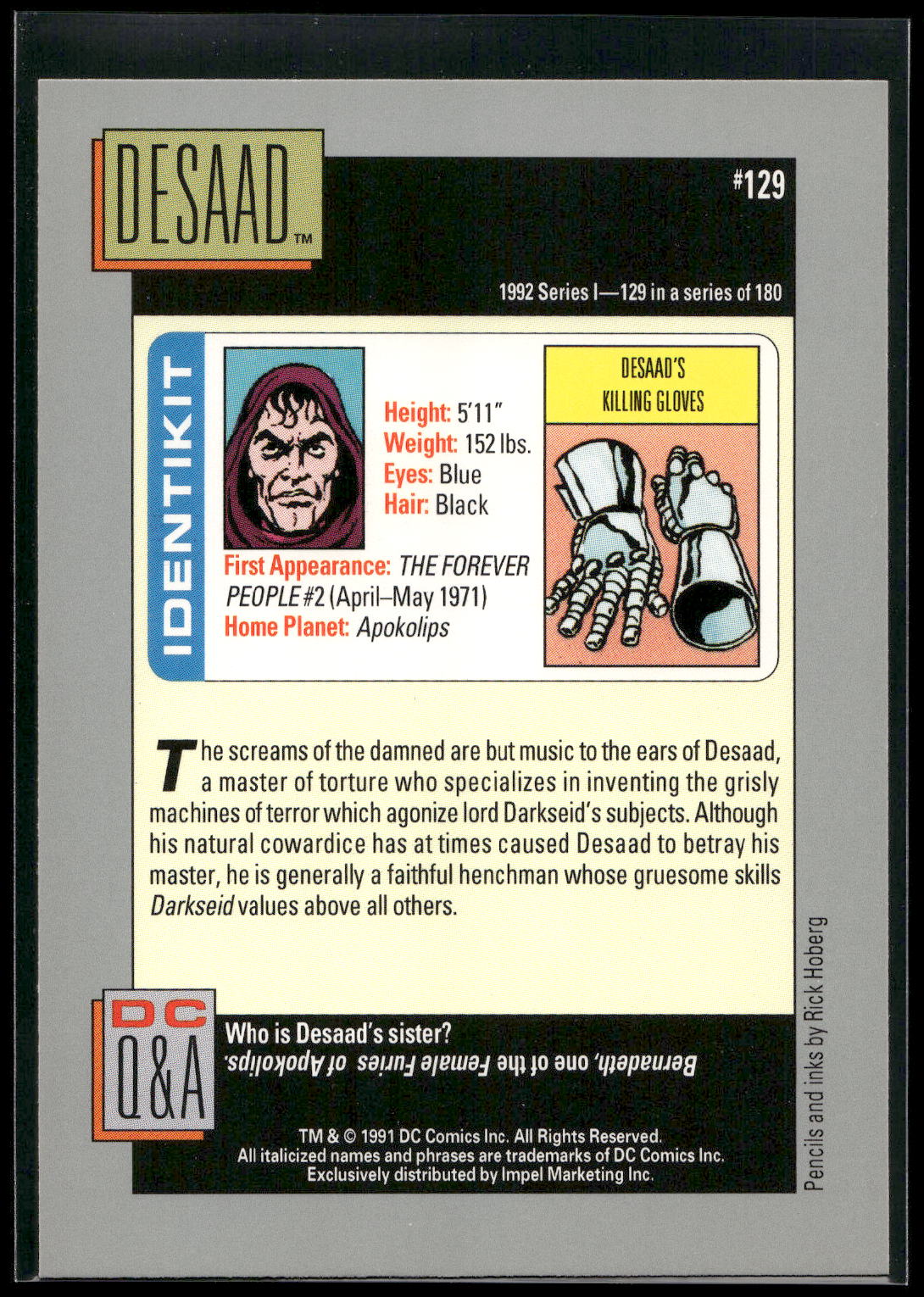 1992 Impel DC Cosmic #129 Desaad