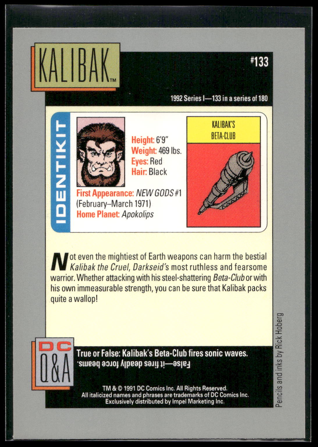 1992 Impel DC Cosmic #133 Kalibak