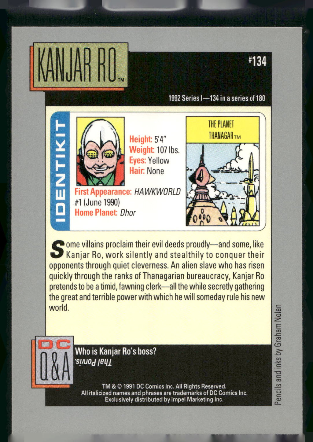 1992 Impel DC Cosmic #134 Kanjar Ro