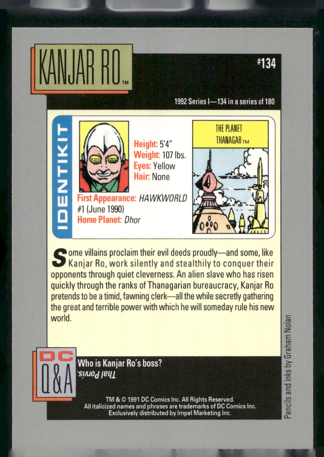 1992 Impel DC Cosmic #134 Kanjar Ro