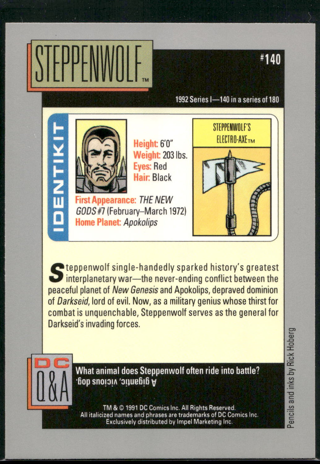1992 Impel DC Cosmic #140 Steppenwolf
