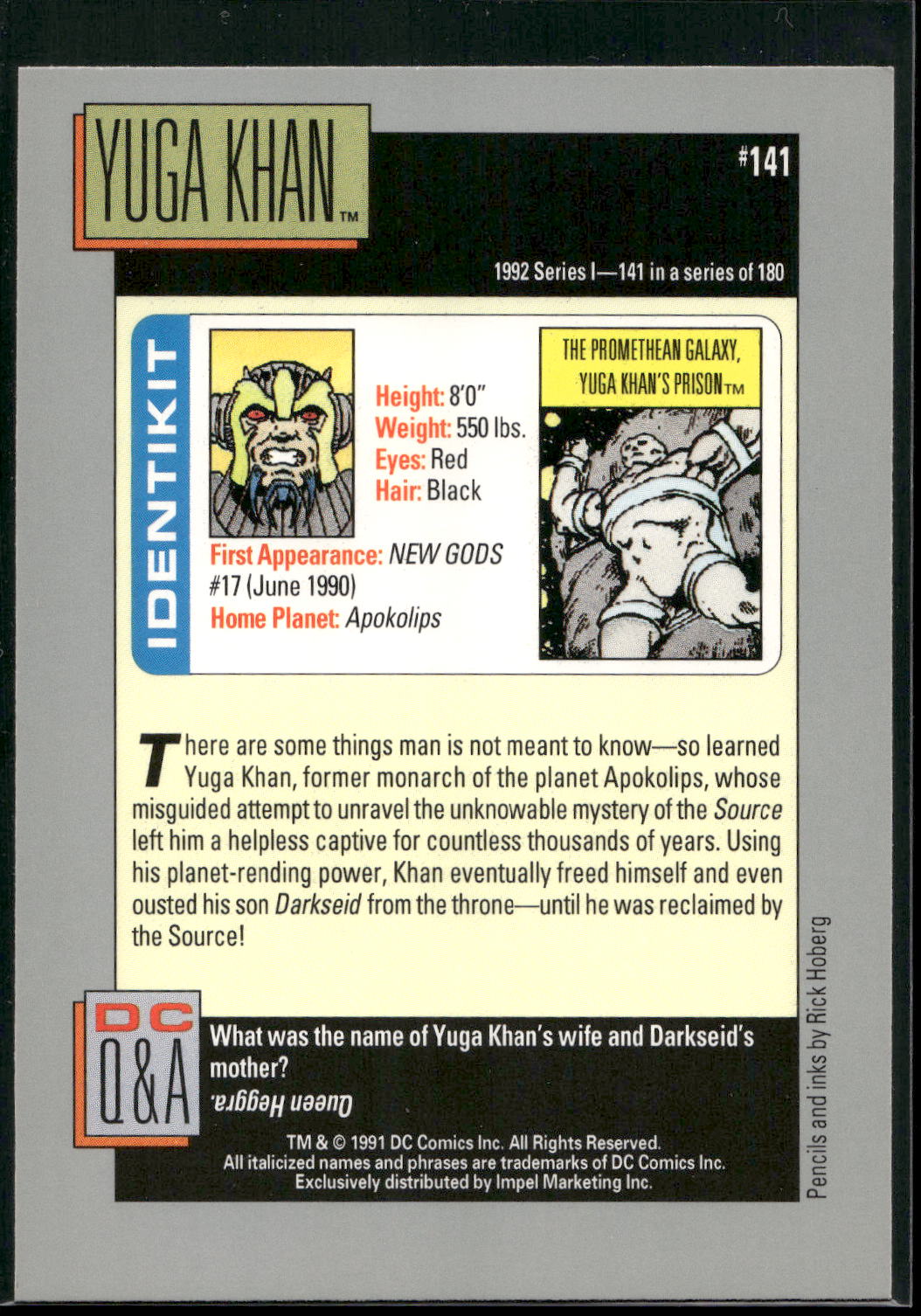 1992 Impel DC Cosmic #141 Yuga Khan