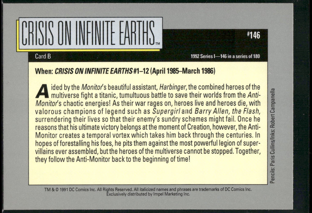 1992 Impel DC Cosmic #146 Crisis on Infinite Earths
