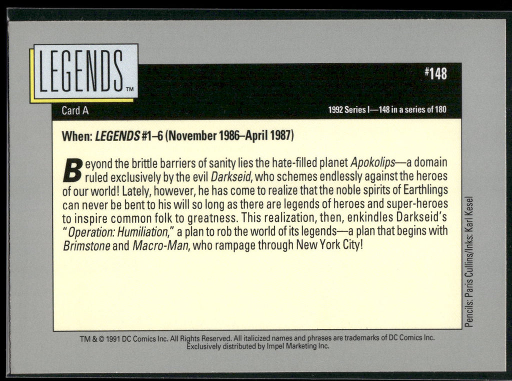 1992 Impel DC Cosmic #148 Legends