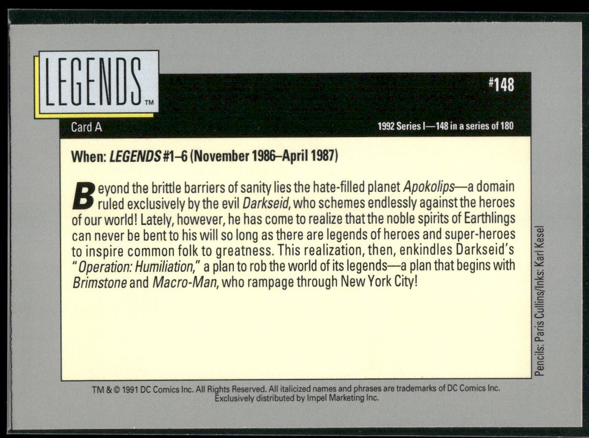 1992 Impel DC Cosmic #148 Legends