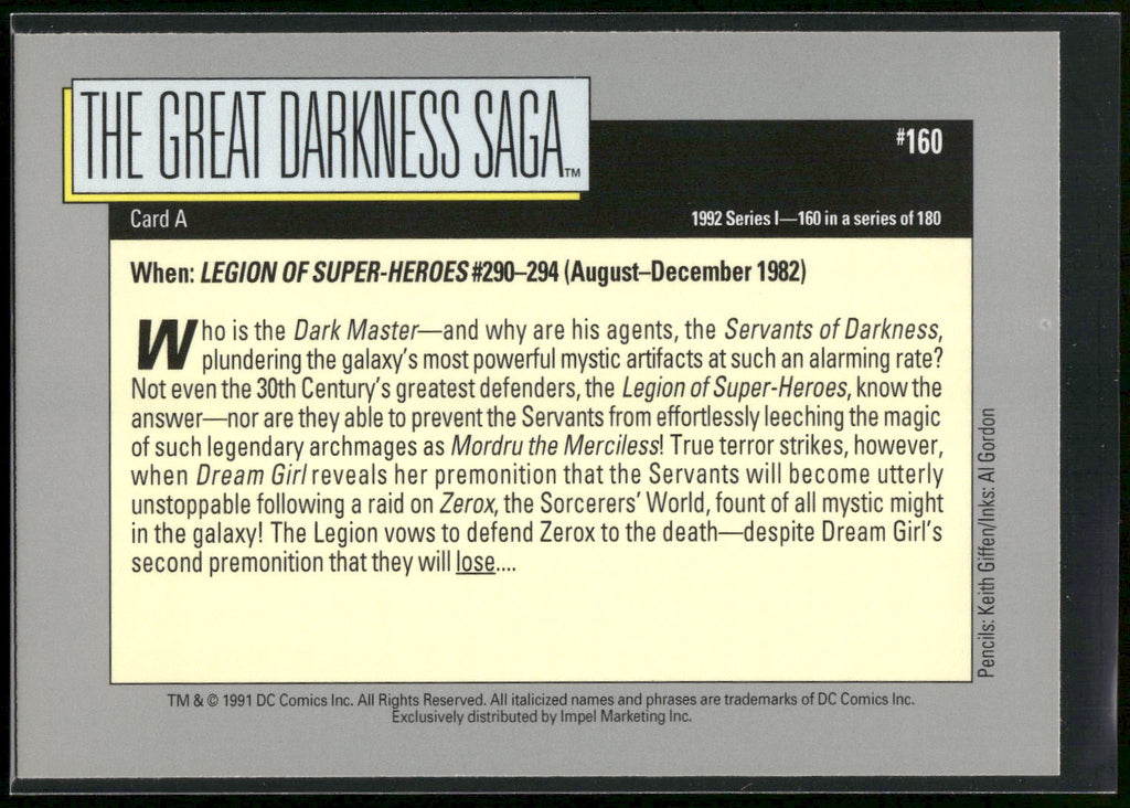 1992 Impel DC Cosmic #160 The Great Darkness Saga