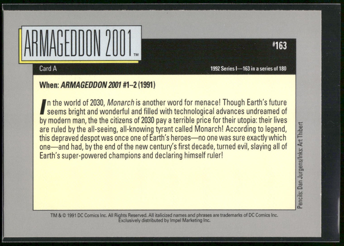 1992 Impel DC Cosmic #163 Armageddon 2001