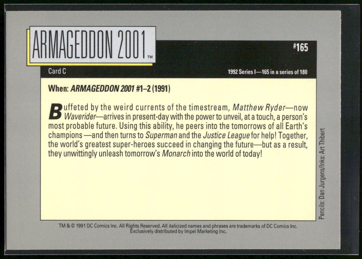 1992 Impel DC Cosmic #165 Armageddon 2001