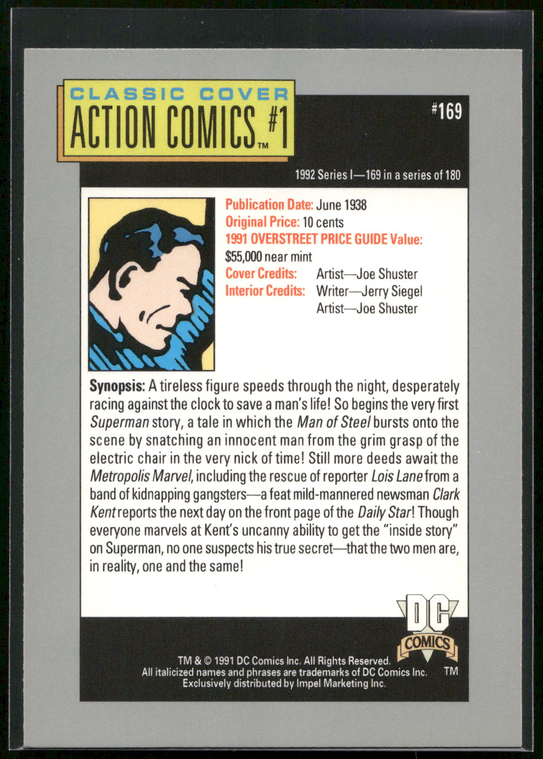 1992 Impel DC Cosmic #169 Action Comics #1