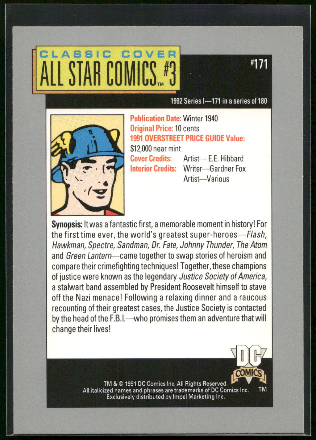 1992 Impel DC Cosmic #171 All Star Comics #3