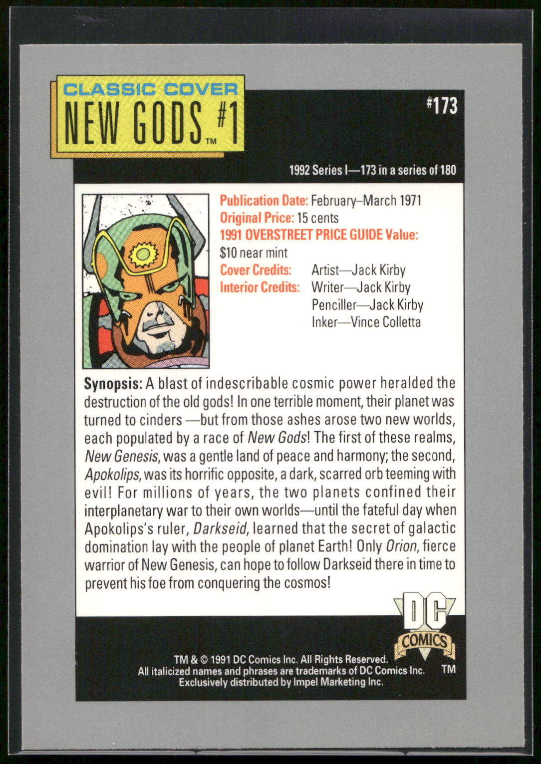 1992 Impel DC Cosmic #173 New Gods #1