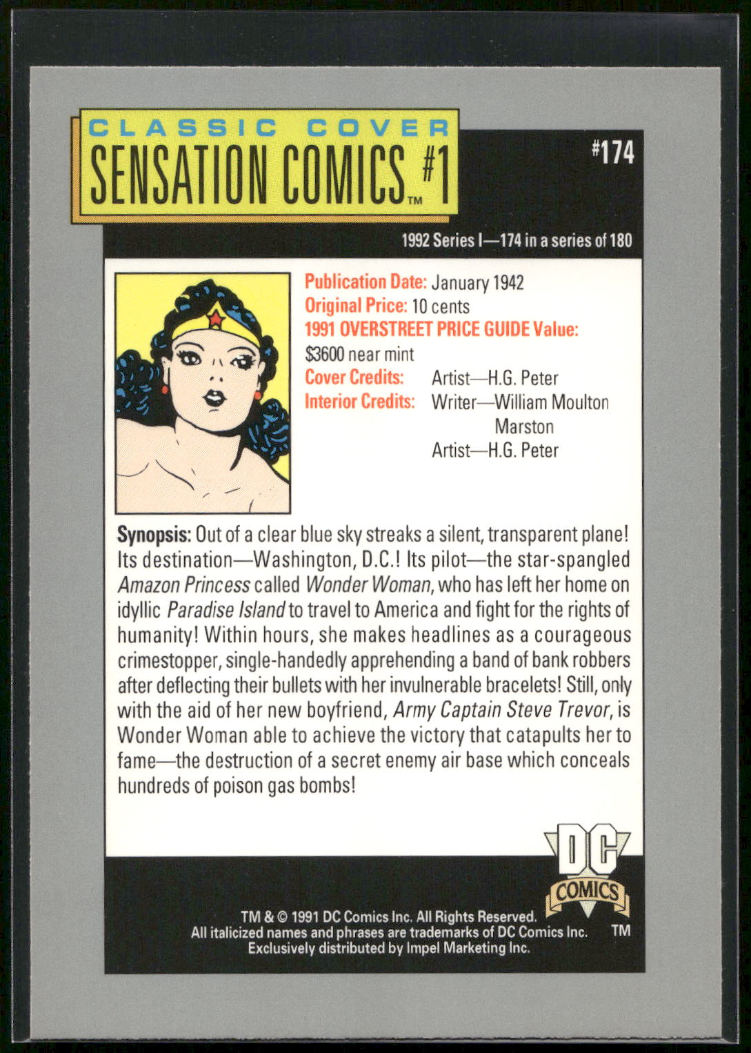 1992 Impel DC Cosmic #174 Sensation Comics #1