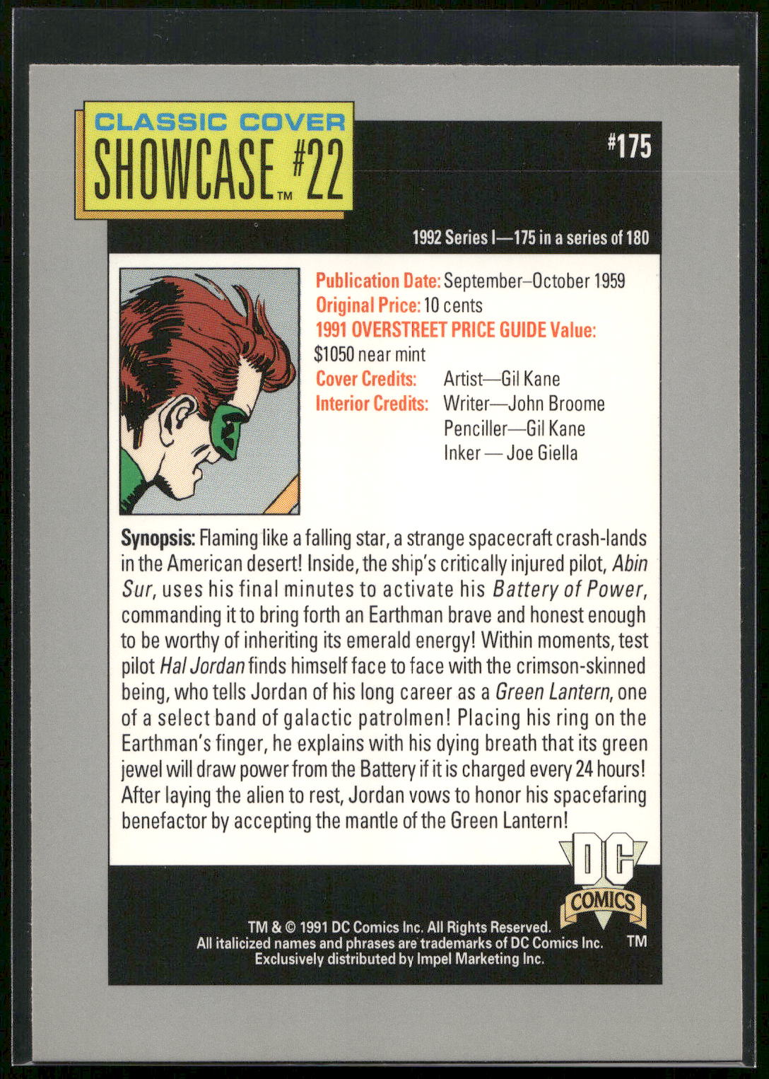1992 Impel DC Cosmic #175 Showcase #22