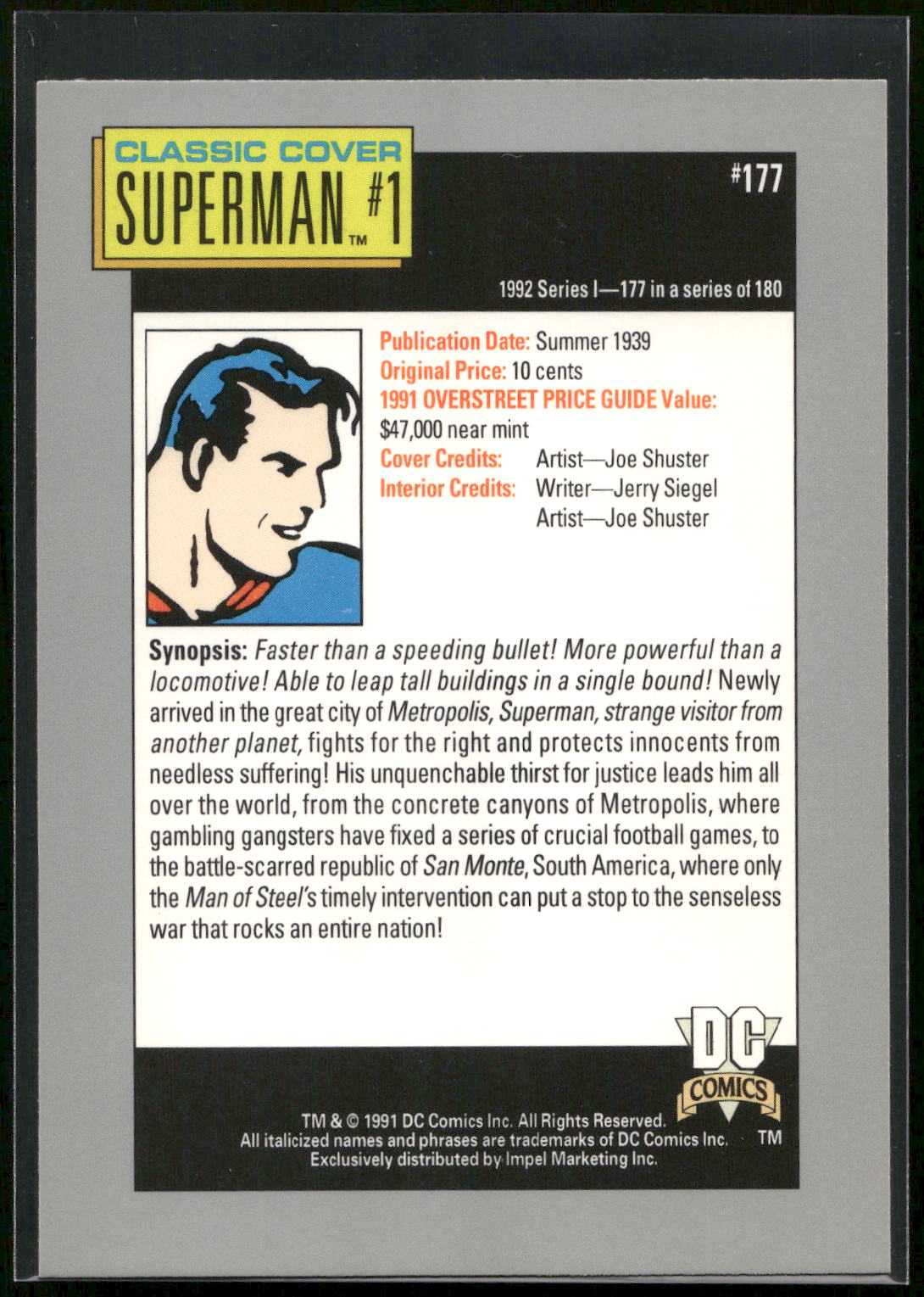 1992 Impel DC Cosmic #177 Superman #1