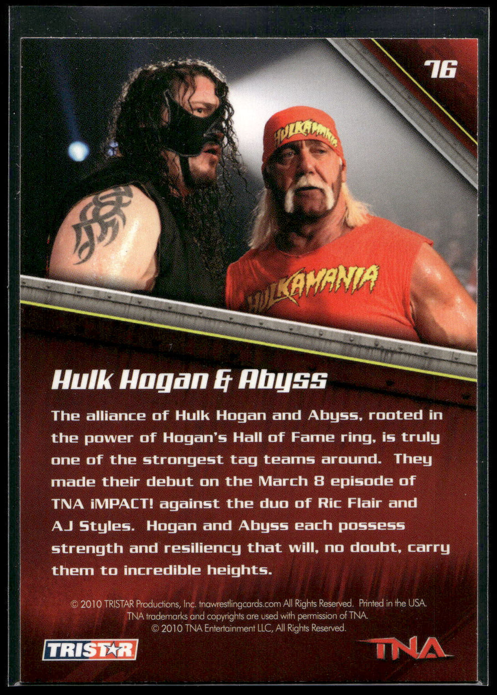2010 TriStar TNA New Era #76 Hulk Hogan & Abyss