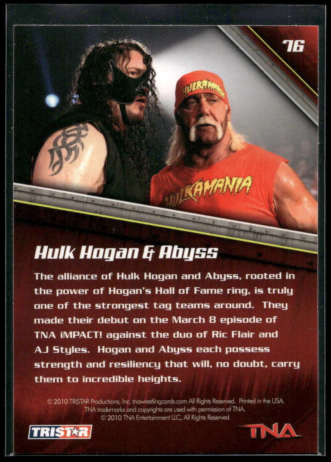 2010 TriStar TNA New Era #76 Hulk Hogan & Abyss