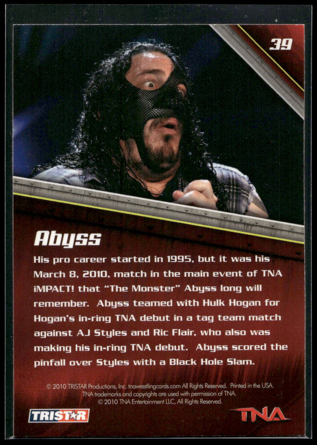 2010 TriStar TNA New Era #39 Abyss