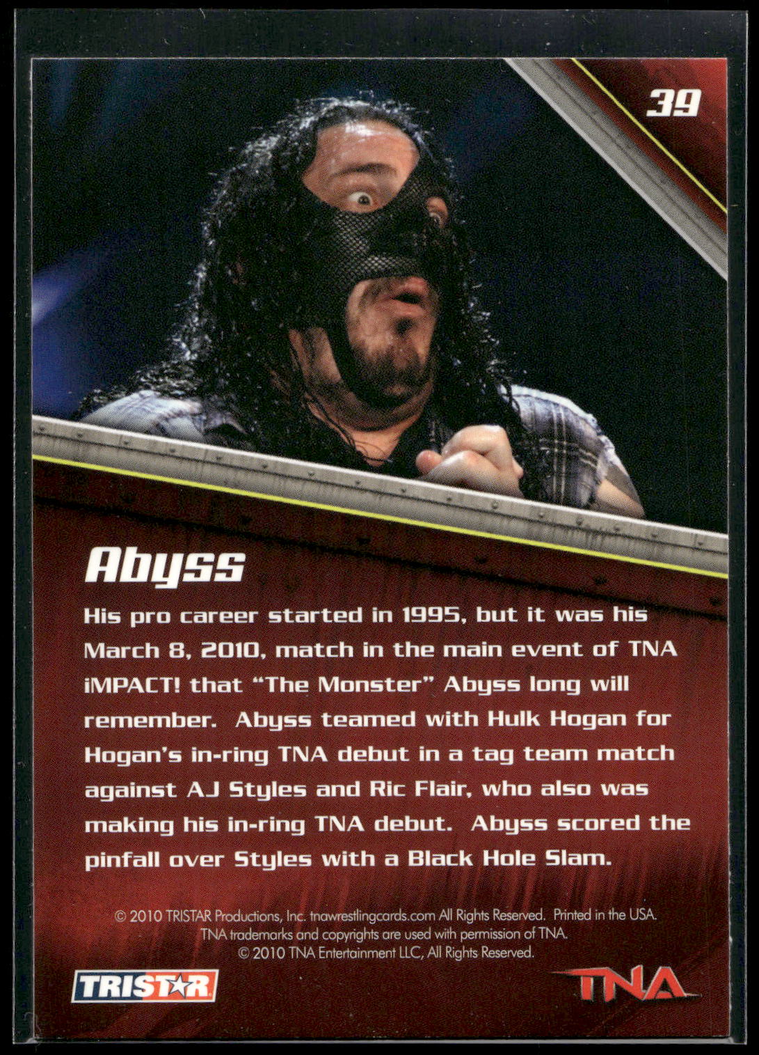 2010 TriStar TNA New Era #39 Abyss