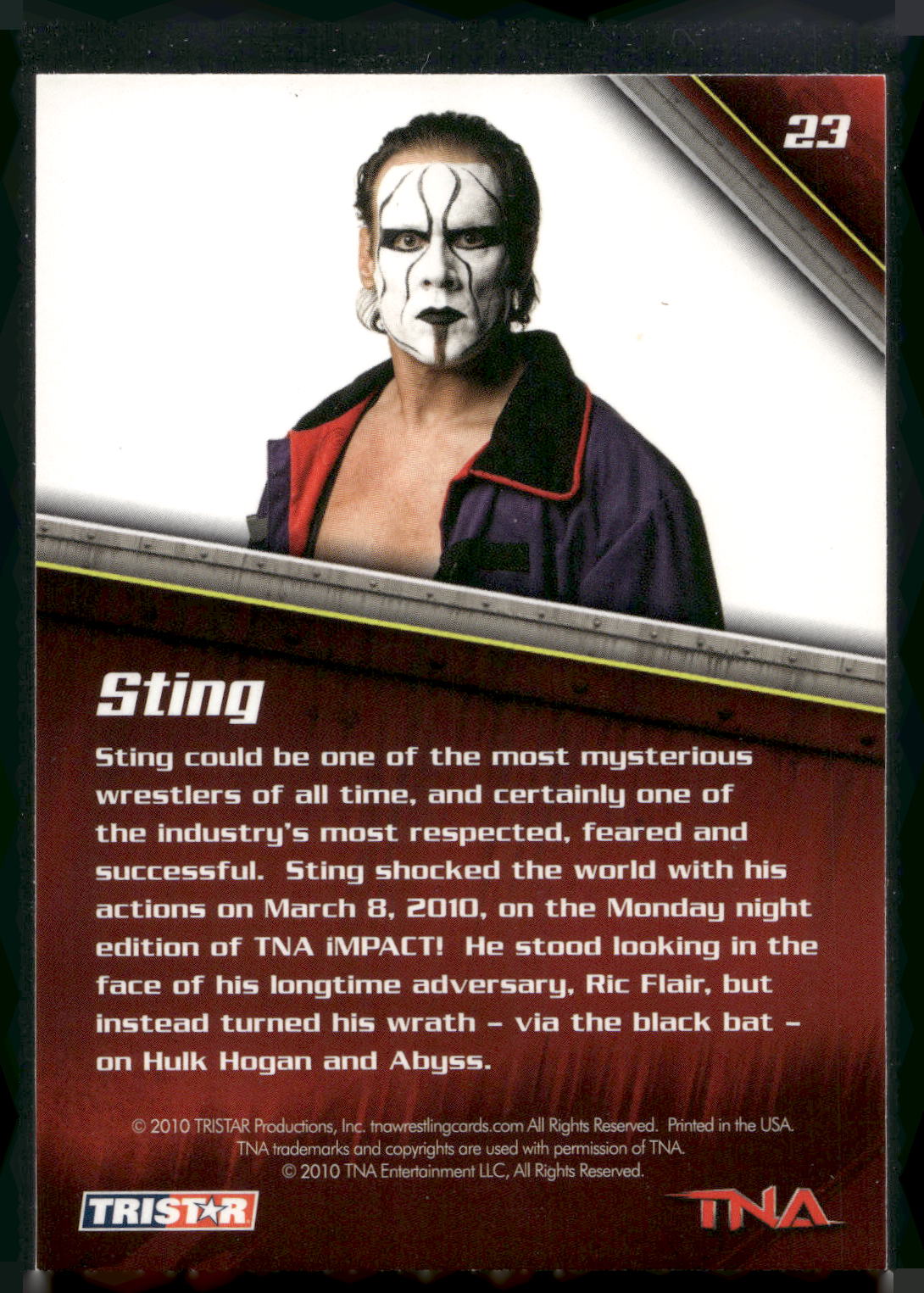 2010 TriStar TNA New Era #23 Sting