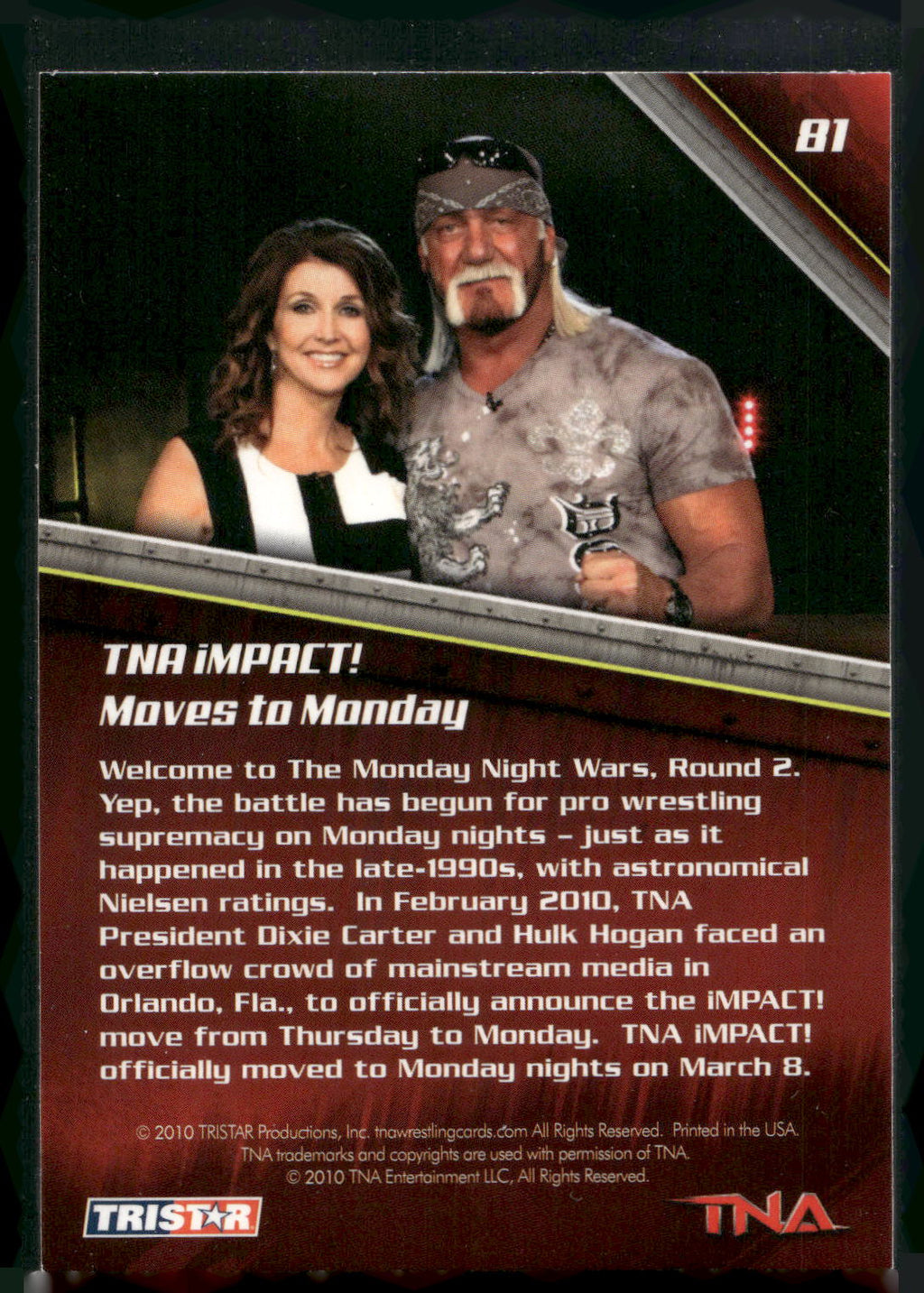 2010 TriStar TNA New Era #81 TNA iMPACT! Moves to Monday