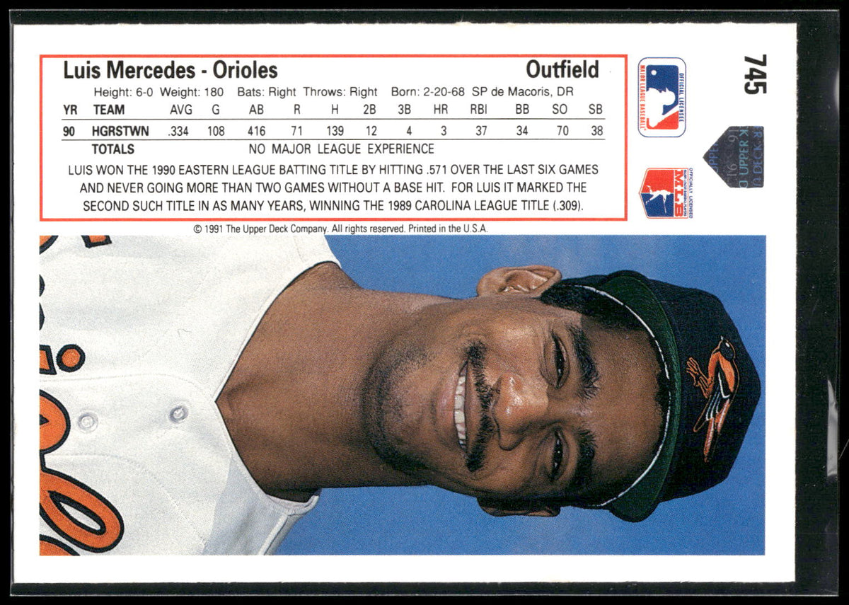1991 Upper Deck #745c Luis Mercedes