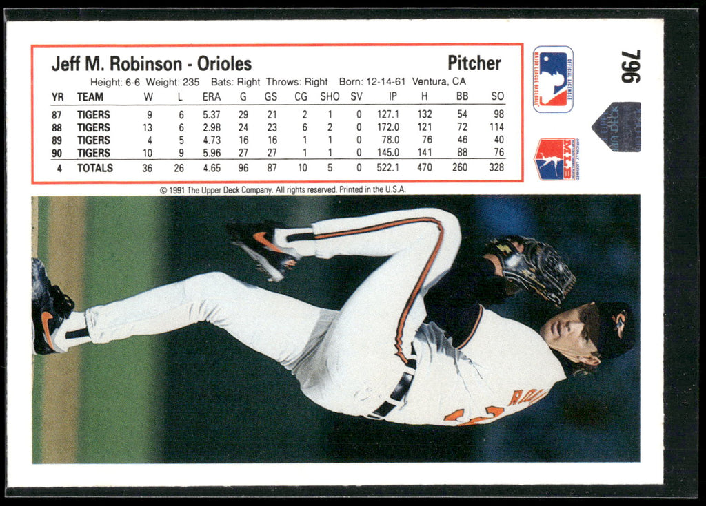 1991 Upper Deck #796 Jeff M. Robinson