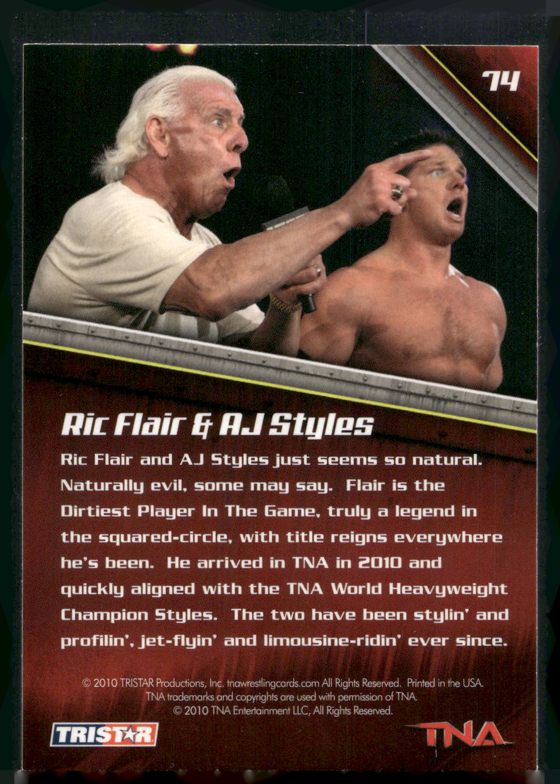 2010 TriStar TNA New Era #74 Ric Flair &amp; AJ Styles