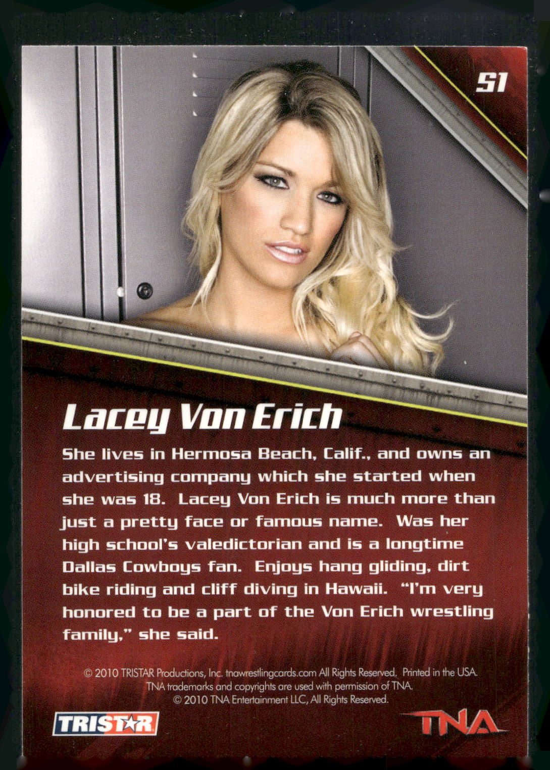 2010 TriStar TNA New Era #51 Lacey Von Erich